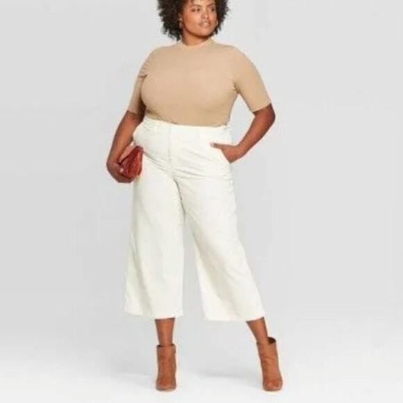 a new day Pants - A New Day Wide-Leg Crop Pants High Rise Size 18